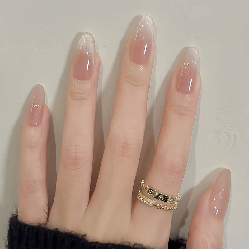 High-Quality Press-On Nail Set with Gradient Design Bowlift