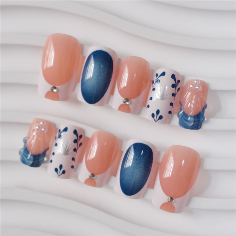 Artistic Decorative Press-On Nail Set Bowlift