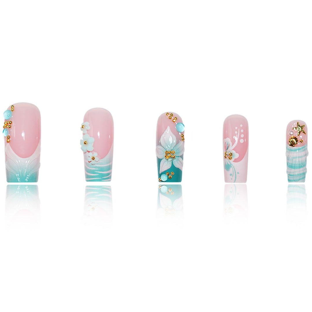 Floral Art Press-On Nails Bowlift