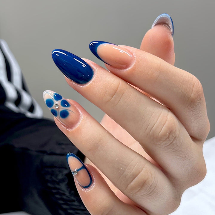 Artistic Floral Gel Nail Extensions Bowlift