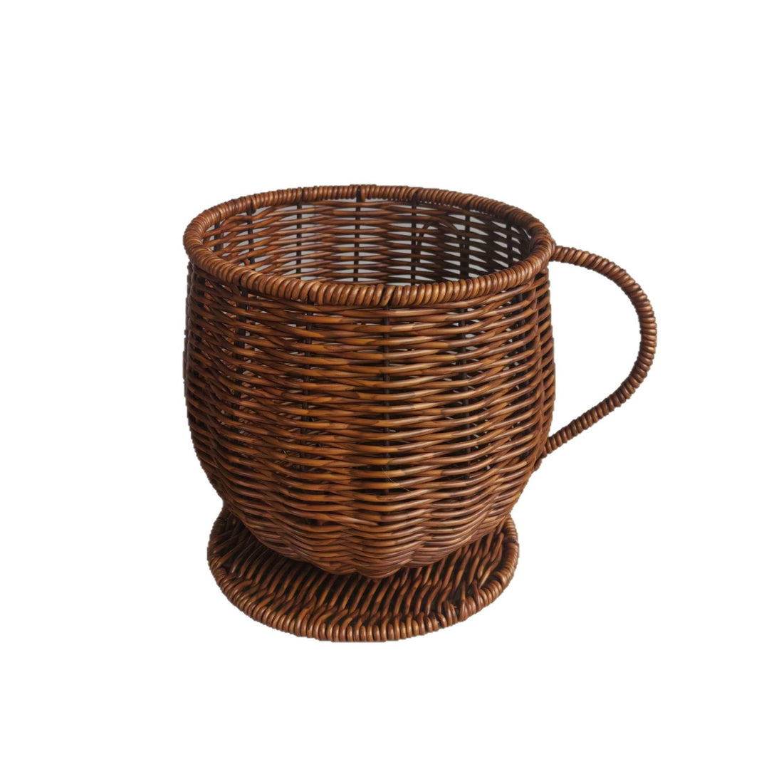 Handcrafted Natural Wicker Planter Bowlift