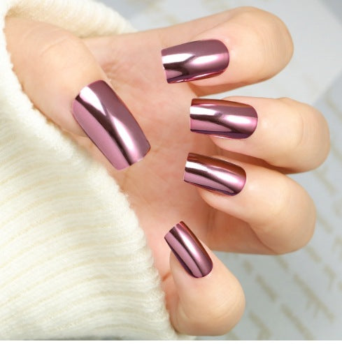 Glossy Metallic Press-On Nail Art Bowlift
