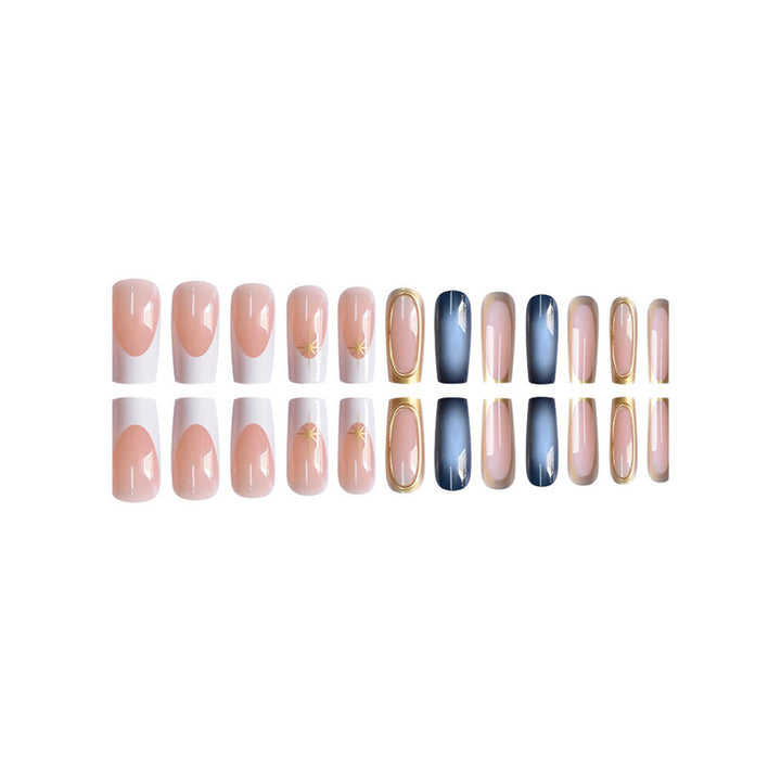 Elegant Stiletto Nail Extensions with Golden Accents Bowlift