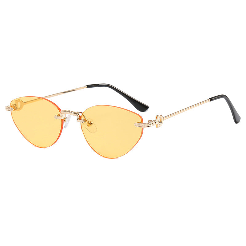 Women Futuristic Half-Frame Sunglasses Bowlift