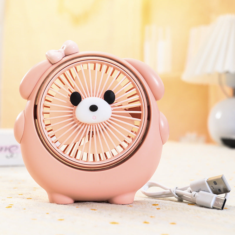 Women's Portable Mini Fan in Playful Animal Design Bowlift