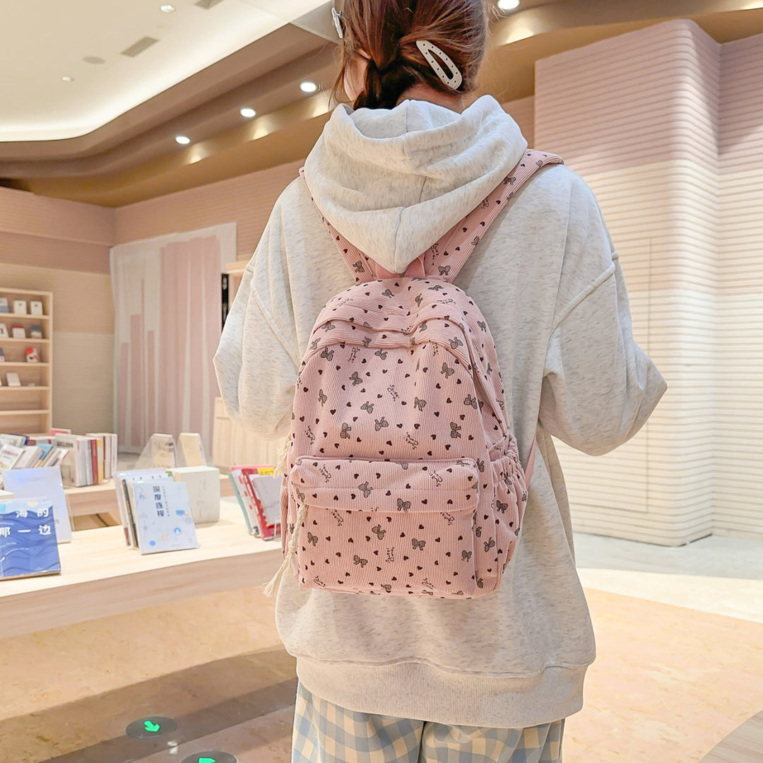 Textured Corduroy Everyday Backpack Bowlift