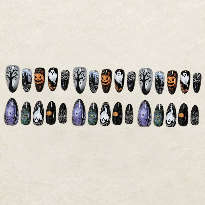 Halloween-Themed Press-On Nail Art Design Set Bowlift