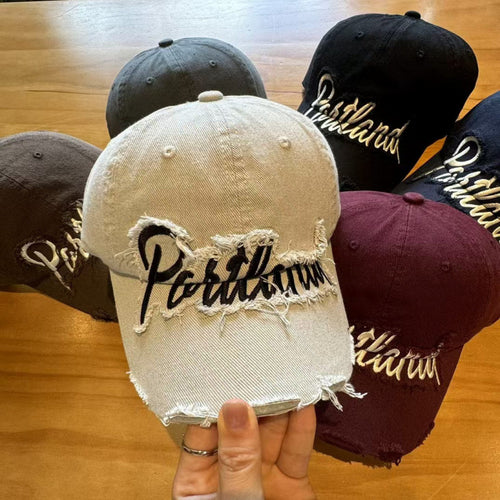 Unisex Distressed Cotton Baseball Cap Bowlift