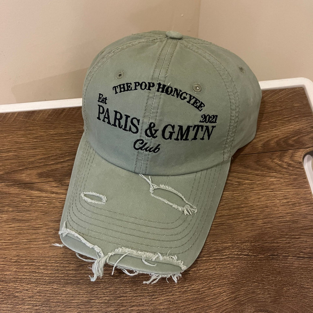 Men's Distressed Cotton Twill Baseball Cap Bowlift