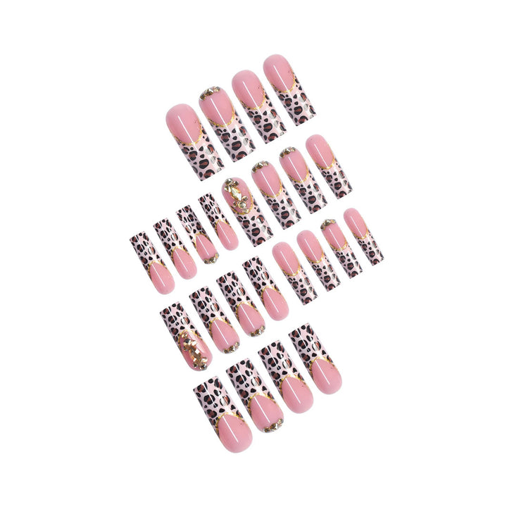 Artistic Leopard Print Nail Extensions Bowlift