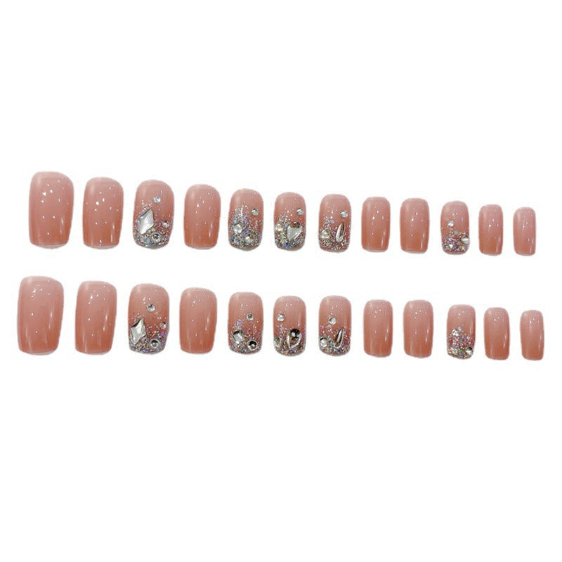 Artificial nails with elegant rhinestone accents Bowlift