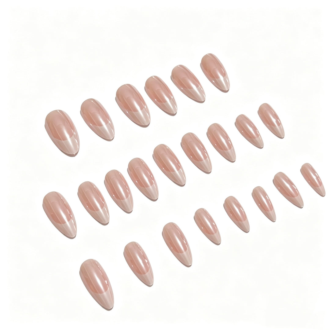 Glossy Almond-Shaped Press-On Nails Bowlift