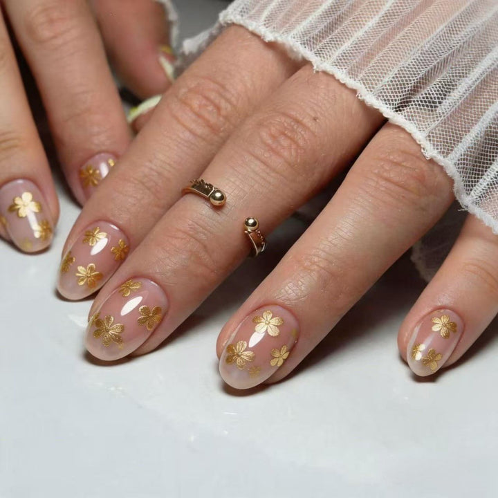 Artificial nails with elegant floral pattern Bowlift