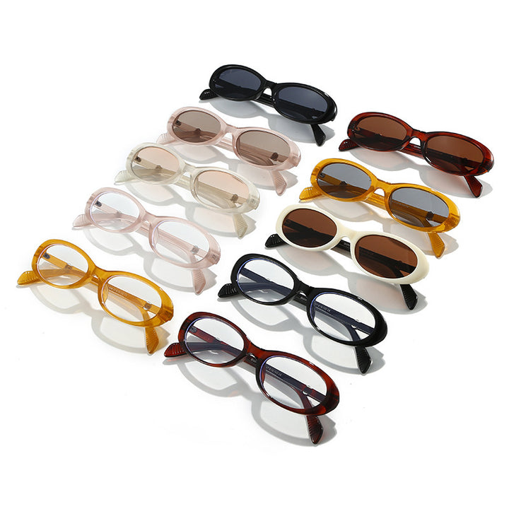 Retro Oval Frame Sunglasses Bowlift 1787812403