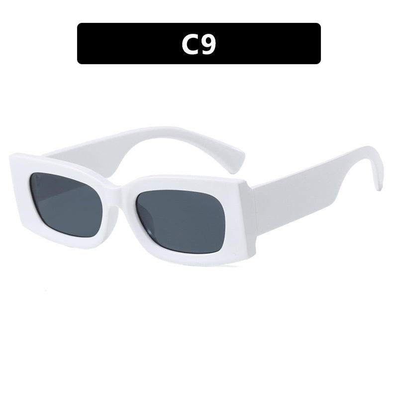 Women's fashionable square sunglasses with transparent frame and protective UV filter Bowlift