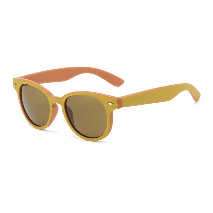 Retro Round Polarized Sunglasses with Lightweight Matte Acetate Frame Bowlift