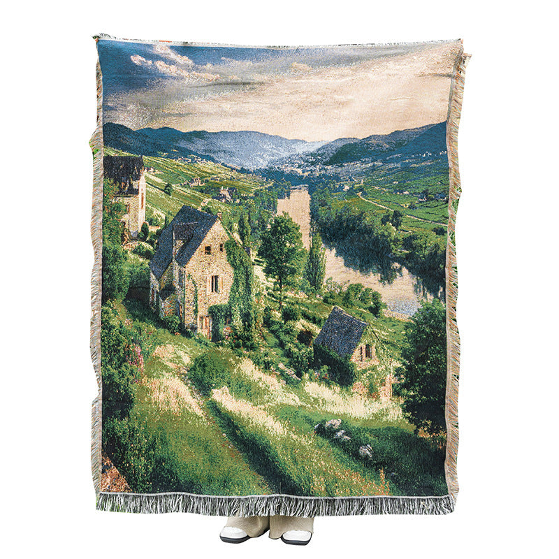 Scenic Landscape Woven Throw Blanket