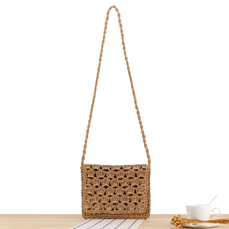 Hand-knotted shoulder bag in modern wicker pattern Bowlift