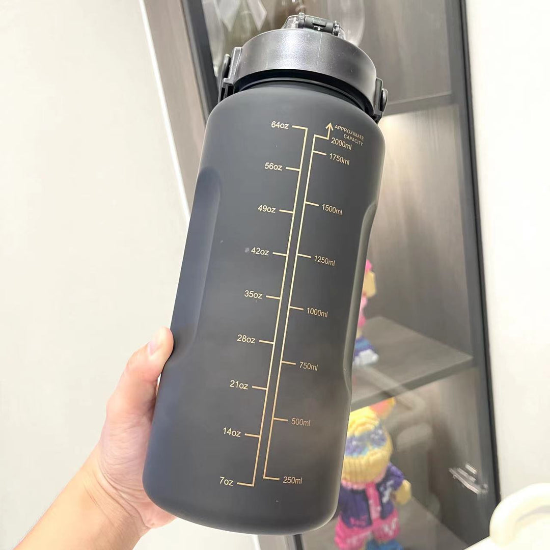 Unisex Motivating Water Bottle with Time Markings Bowlift