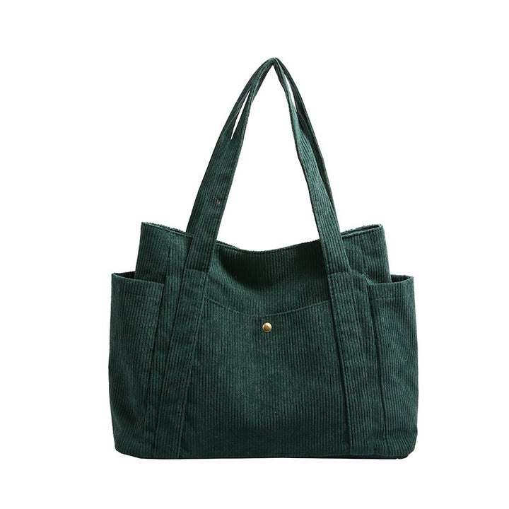 Textured Corduroy Tote Bag