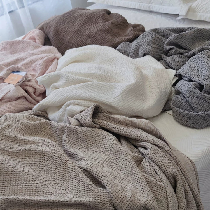 Waffle-Weave Cotton Lightweight Coverlet Bedspread