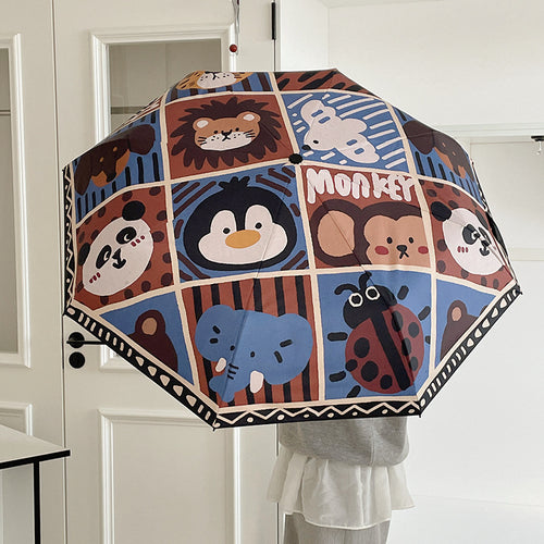 Women's Automatic Umbrella with Creative Pattern Bowlift