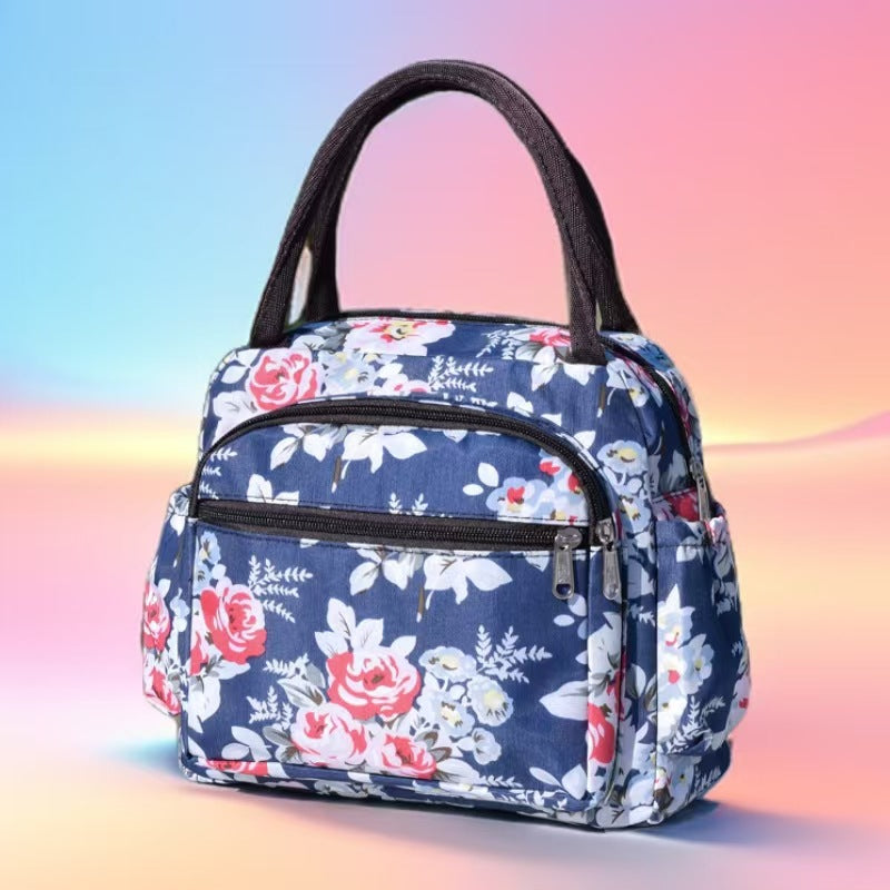 Cat Print Multi-Pocket Tote Bag Bowlift