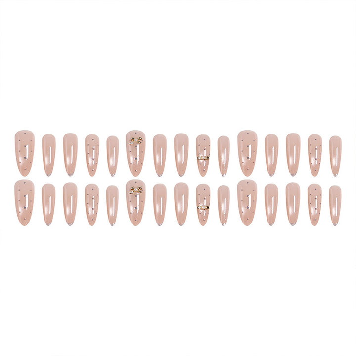 Acrylic nail set with elegant jewelry details Bowlift