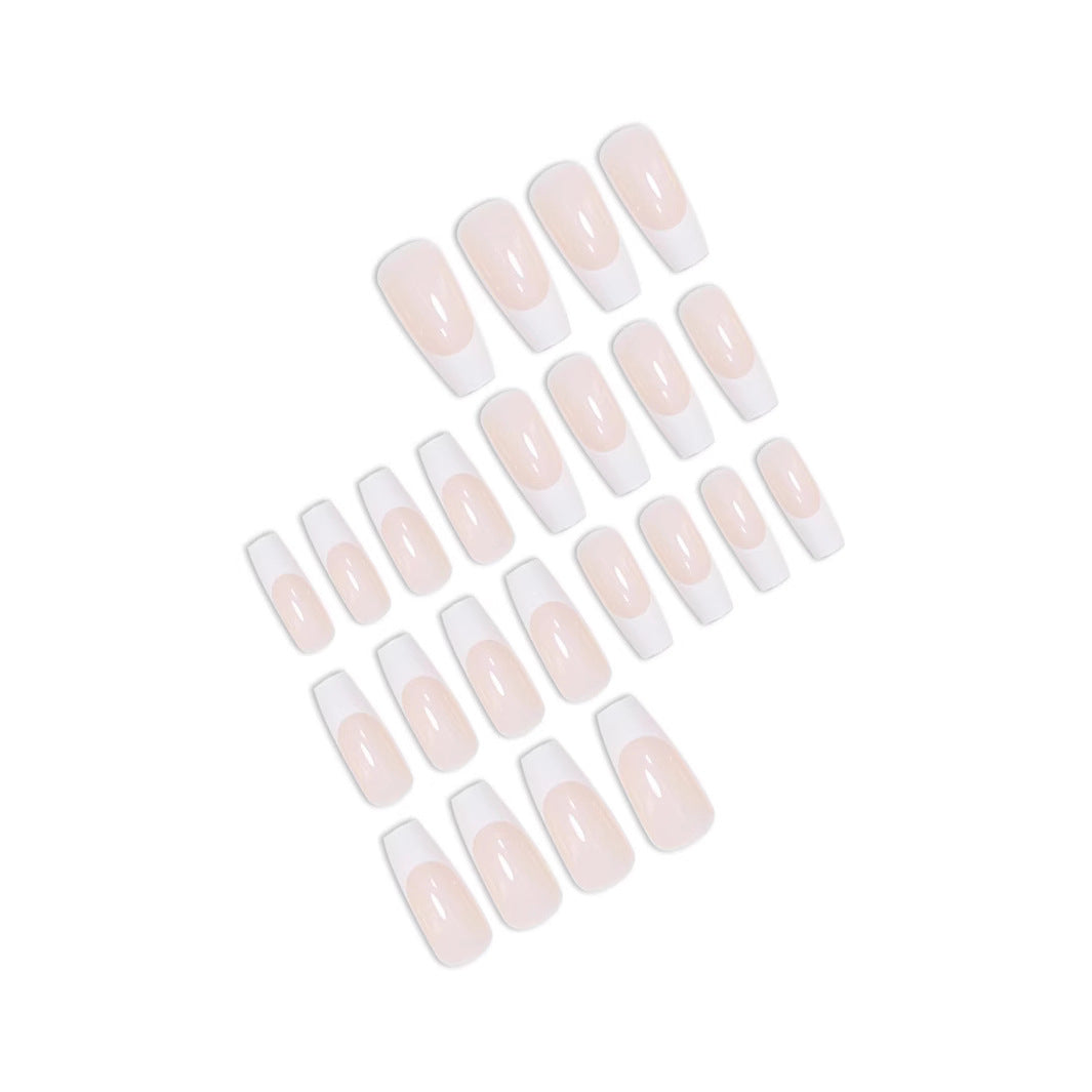 Elegant French Tip Nail Art Extensions Bowlift