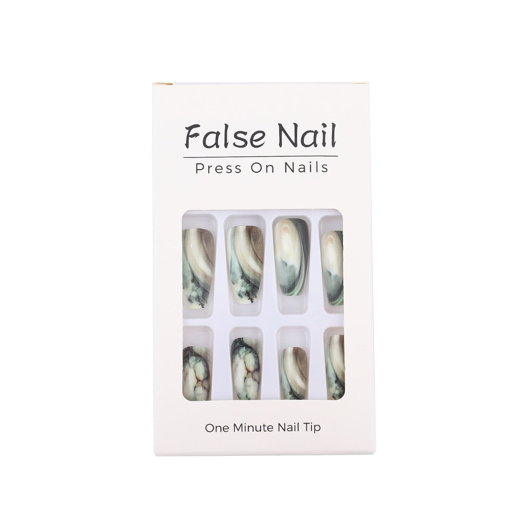 Artificial Nail Art Nails in elegant marble design Bowlift