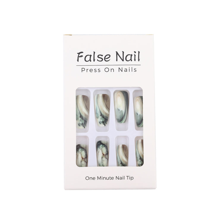 Artificial Nail Art Nails in elegant marble design Bowlift
