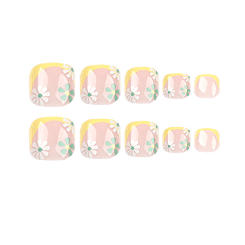Creative toenail art with colorful flower accents Bowlift