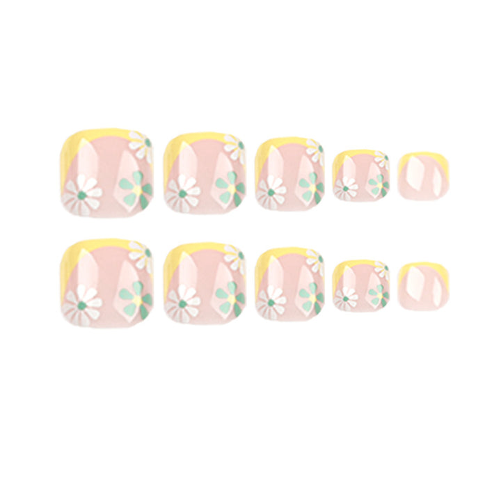 Creative toenail art with colorful flower accents Bowlift