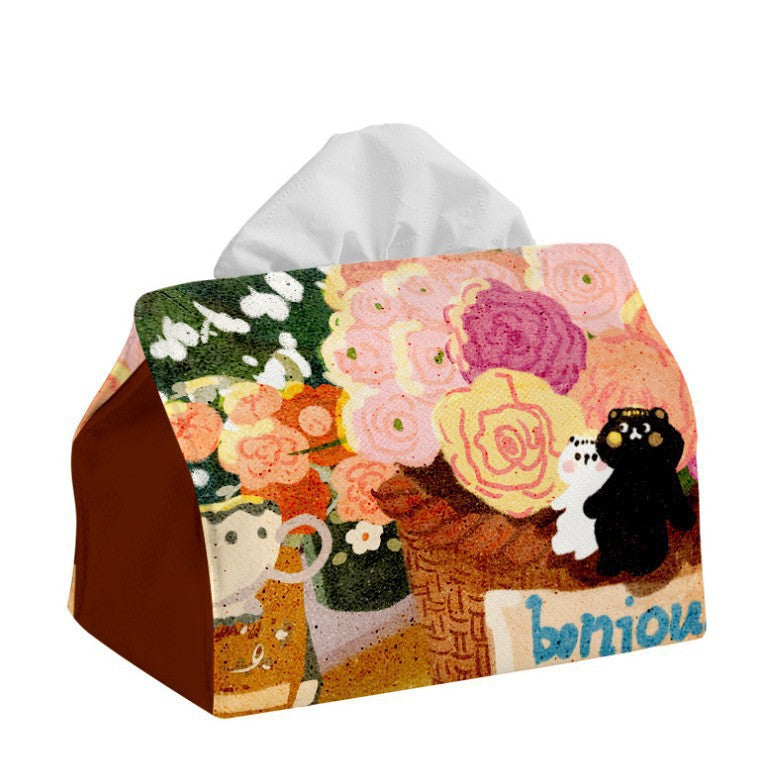 Decorative Cartoon-Themed Tissue Box Cover Bowlift
