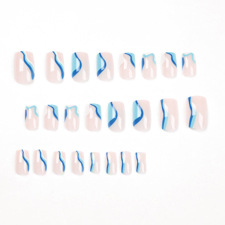 Artful Nail Art with Modern Wave Design Bowlift