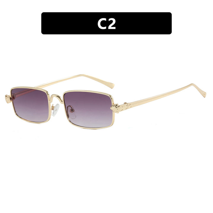 Ladies elegant square sunglasses with luxurious metal frame and UV protection Bowlift