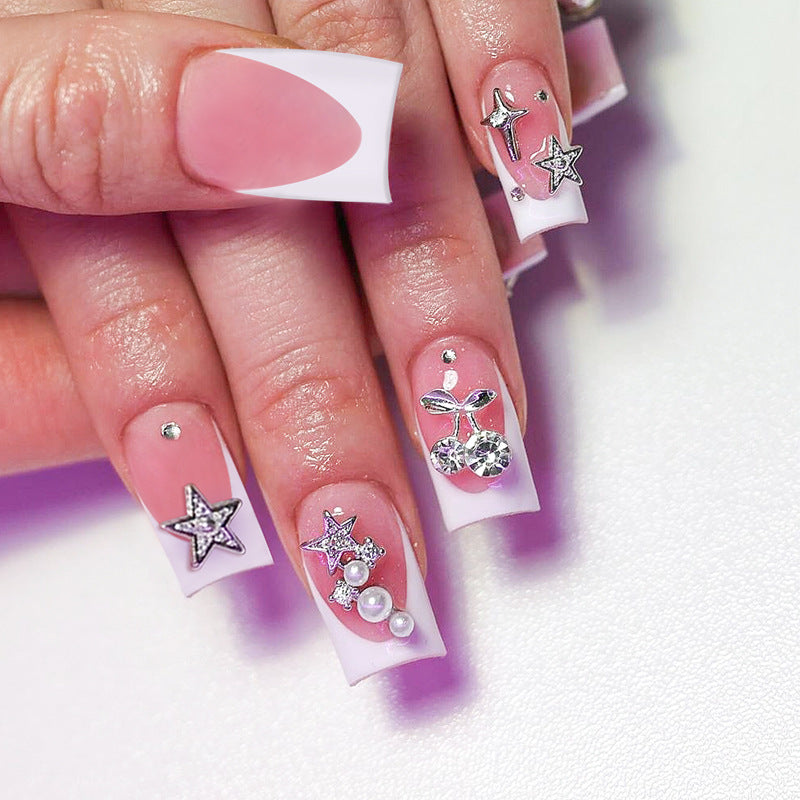 Nail art set with decorative flower and glitter motifs Bowlift