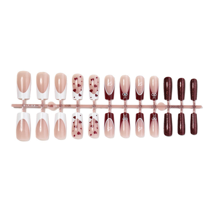 Creative Nail Art Set with Heart and Glitter Accents Bowlift