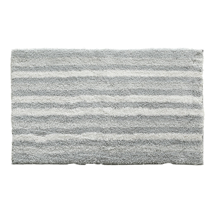 Soft Bath Mat with Striped High-Pile Surface