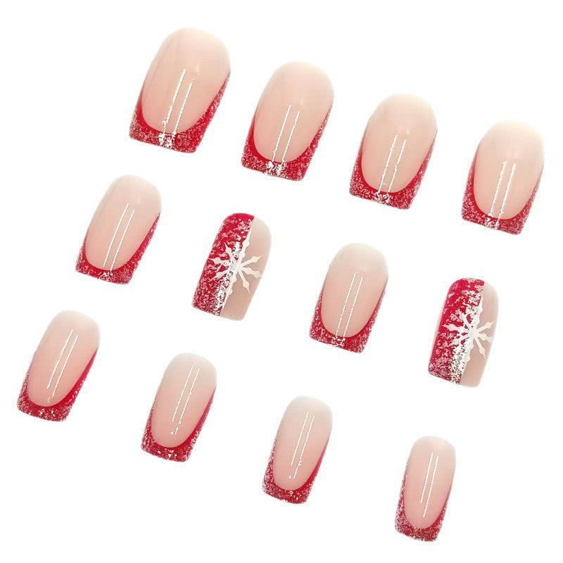 Elegant artificial nails with festive glitter accent Bowlift