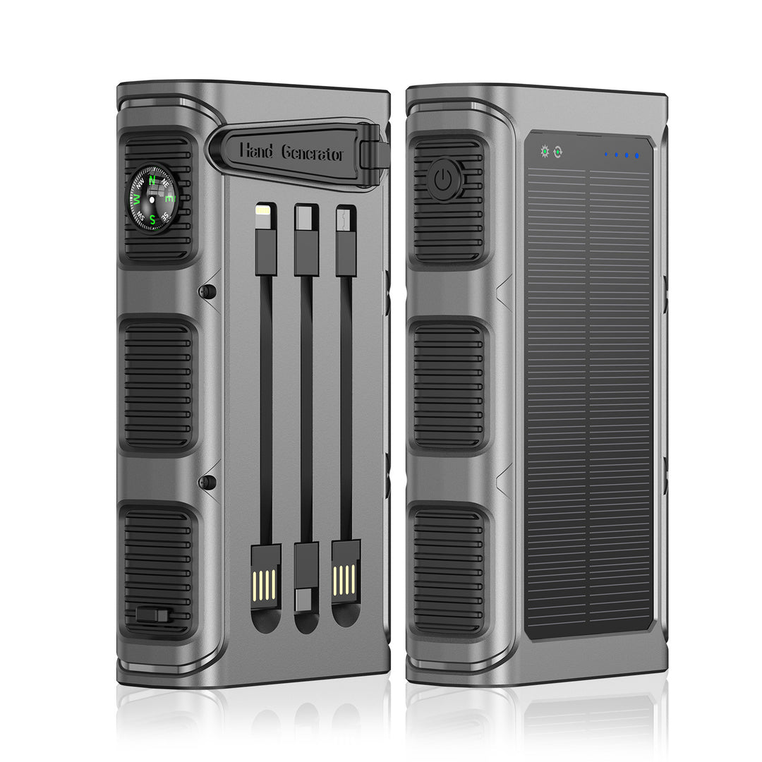 Portable Solar Power Bank With Qi Charging Function And Integrated Flashlight Bowlift