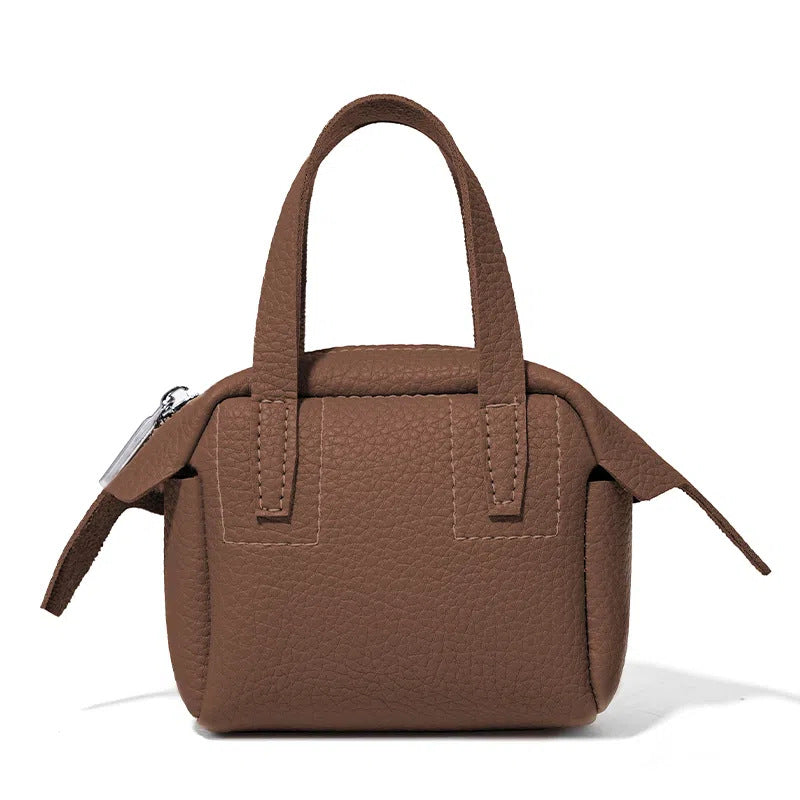 Compact Textured Handheld Satchel Bowlift