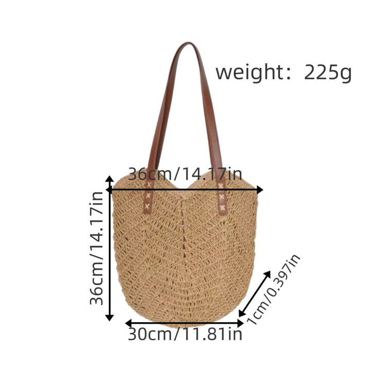 Handbag Made of Woven Natural Material with Elegant Carry Handles Bowlift