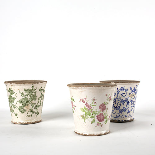 Decorative ceramic flower pot with floral design Bowlift