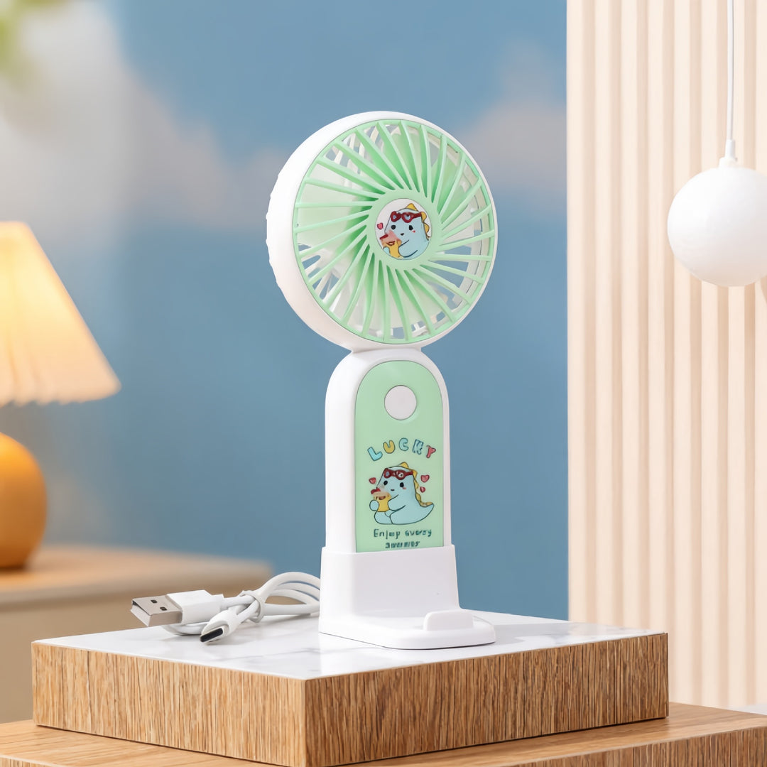 Women's Portable USB Hand Fan with Cute Bowlift Design