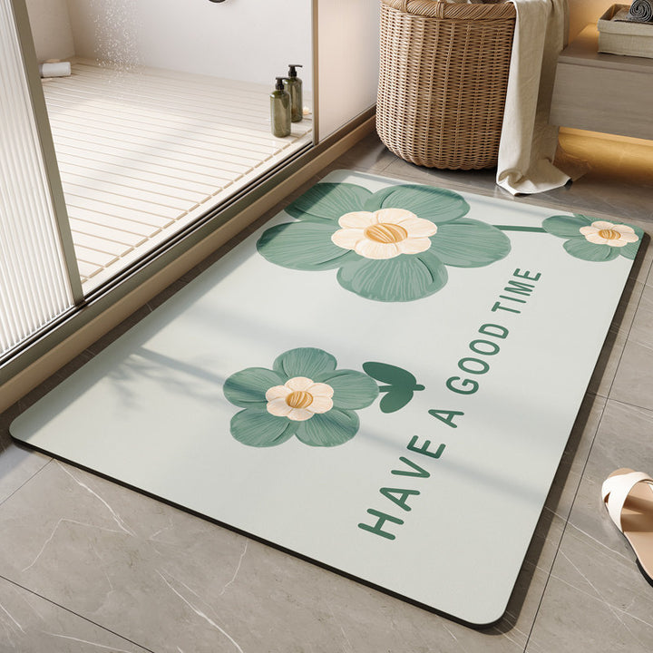 Decorative Floral Bath Mat Bowlift