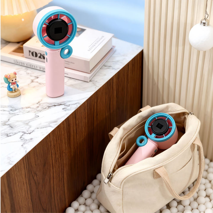 Ladies Portable Hand Fan with LCD Digital Display and USB Charging Function Bowlift