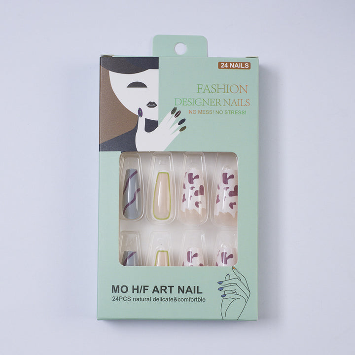 Artificial nails in modern design with geometric patterns Bowlift