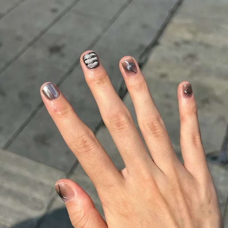 Elegant Abstract Press-On Nail Art Set Bowlift
