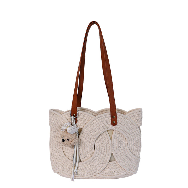 Designer shopping bag with decorative woven pattern Bowlift